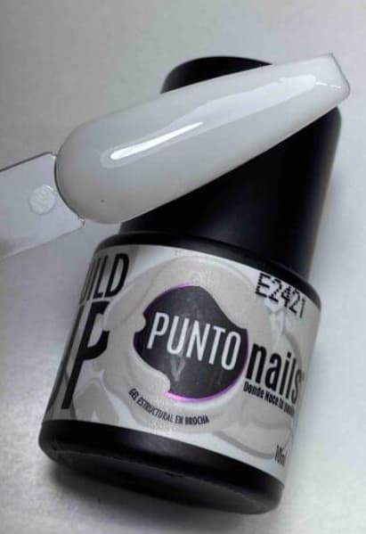 Punto Nails Build Gel constructor en brocha, blanco lechoso
